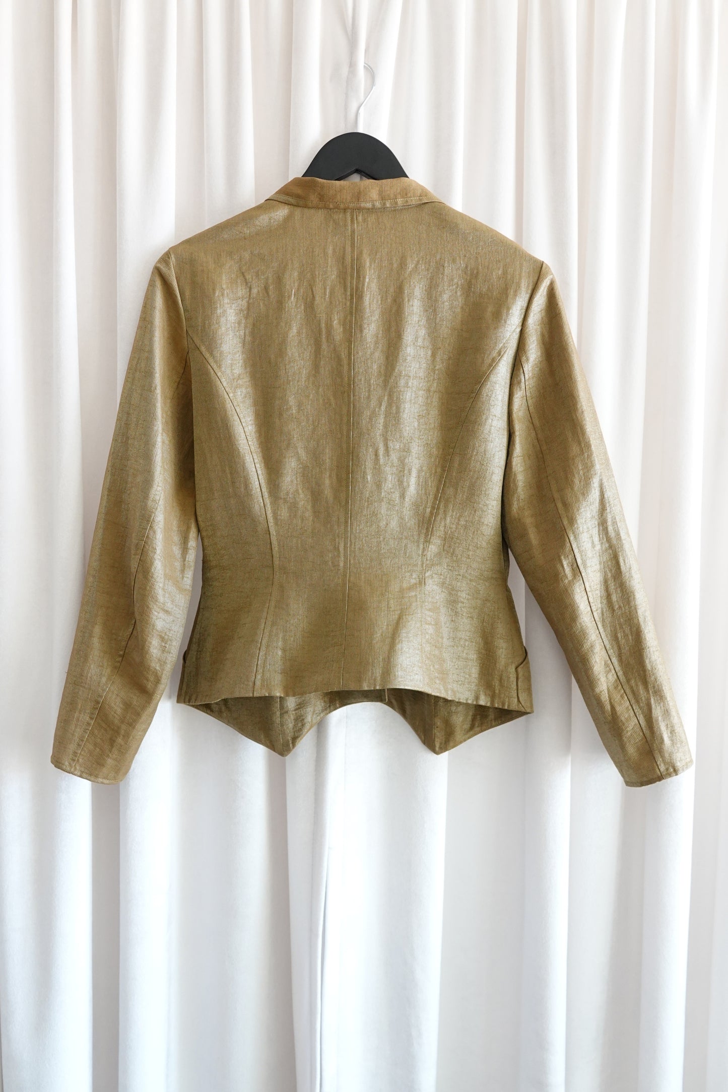 Vintage 1990s Gold Metallic Linen Jacket