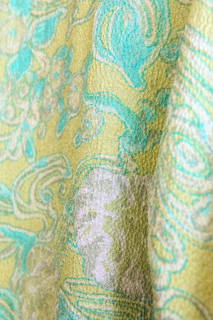 Balenciaga Edition by Nicolas Ghesquière Chartreuse Cloqué Brocade Tunic Dress with Scarf