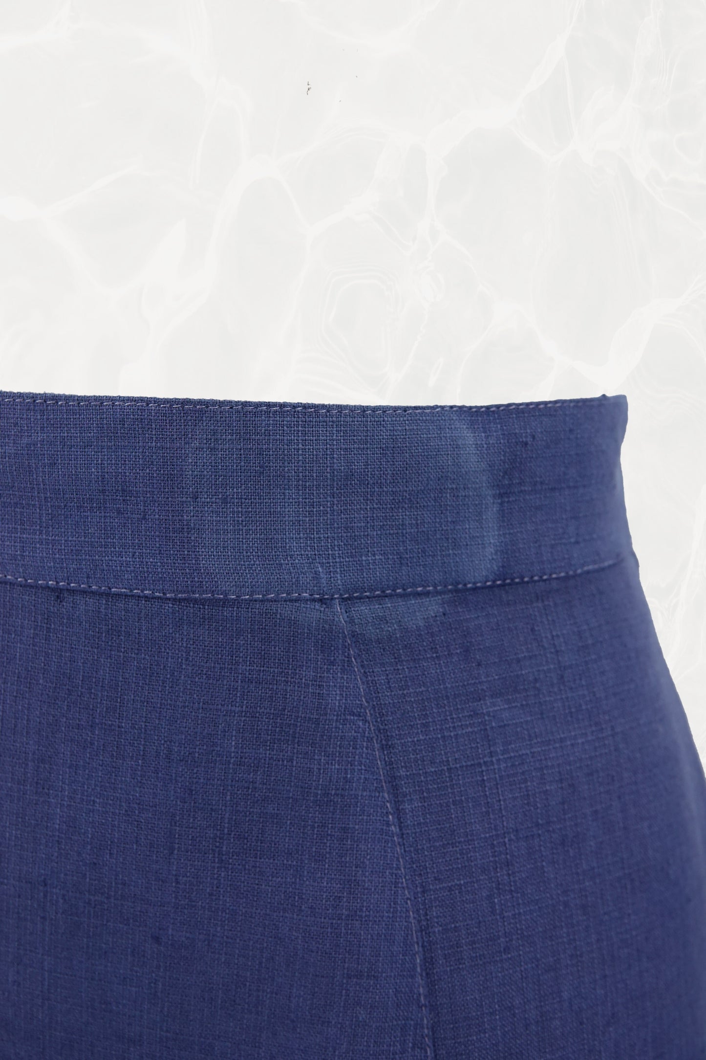 Thierry Mugler linen skirt, condition detail at waistband — Disco Palma