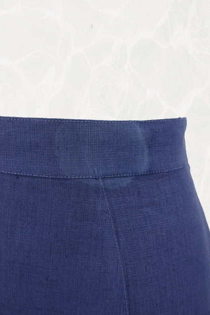 Thierry Mugler linen skirt, condition detail at waistband — Disco Palma