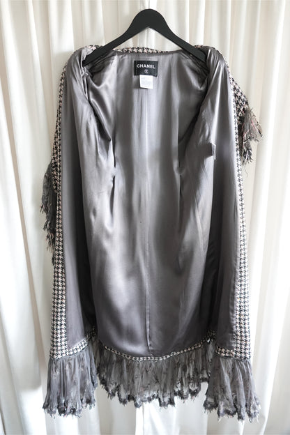 Chanel by Karl Lagerfeld Métiers d'Art Paris-London Fringed Houndstooth Tweed Coat