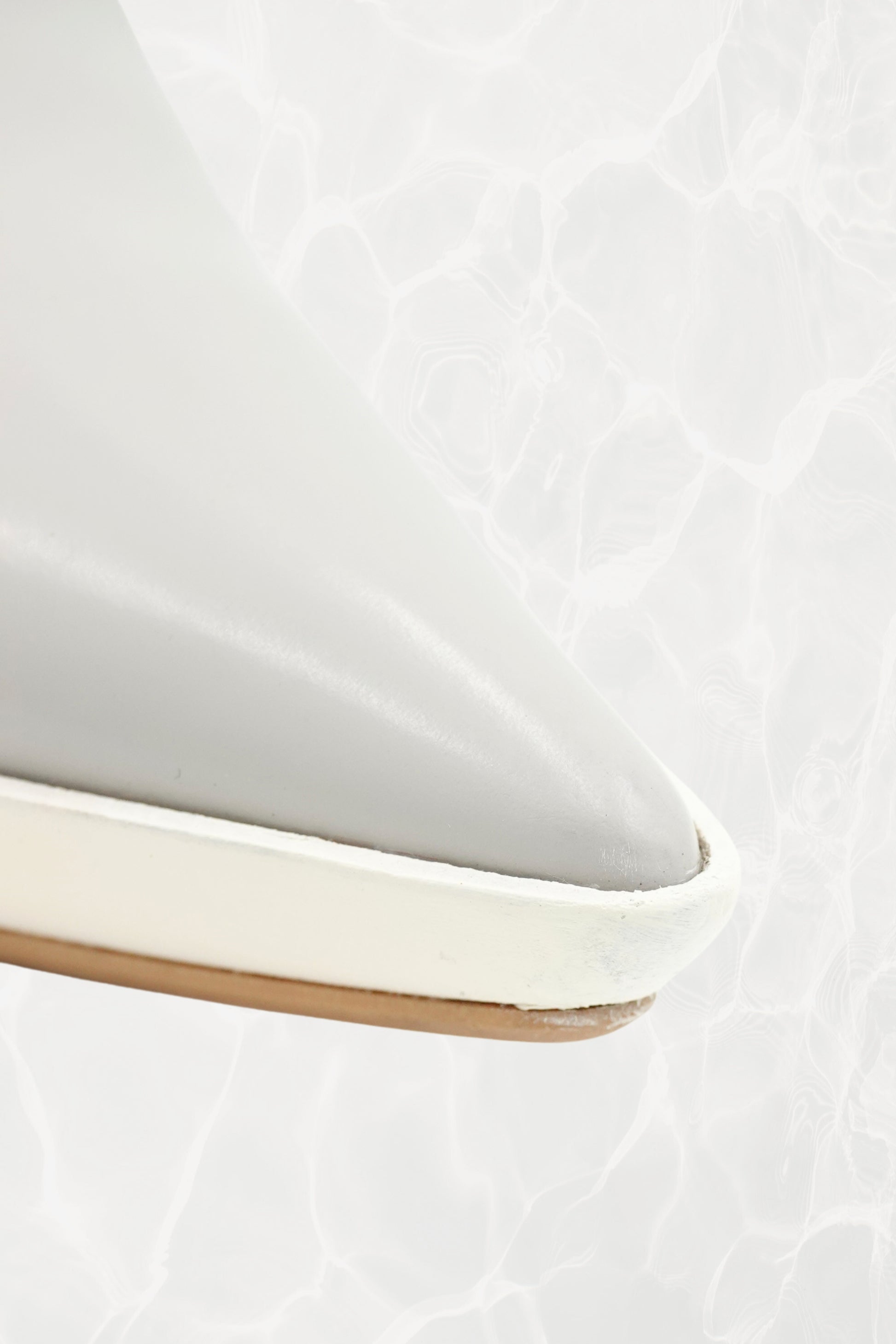 Spring 2017 Color-Block Grey Leather Pointed Pump, Yellow Block Heel