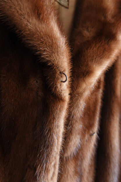 AEM Hurtig Furs  Canadian Mink Coat with Embroidered Silk Lining 1960s - 70s