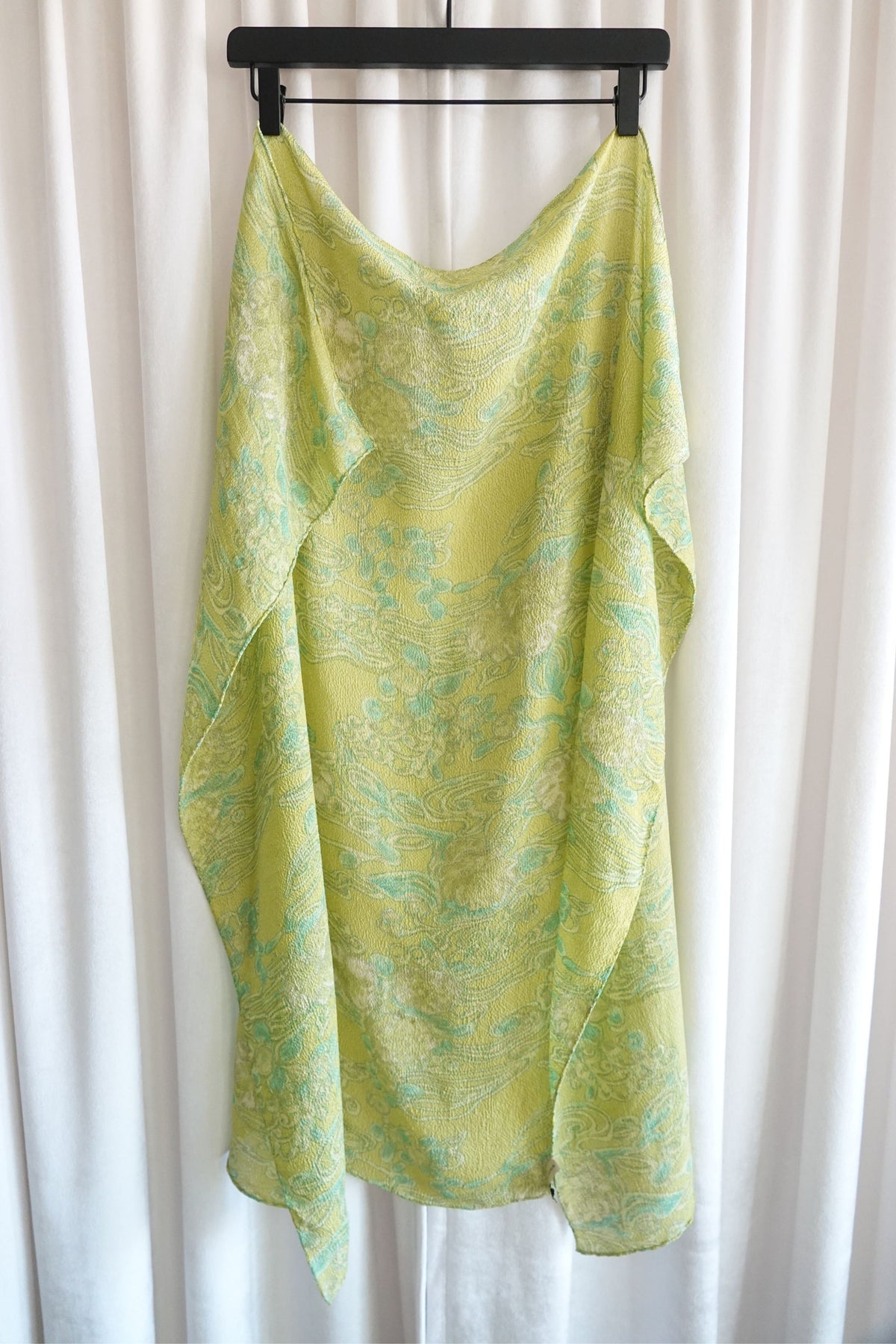 Balenciaga Edition by Nicolas Ghesquière Chartreuse Cloqué Brocade Tunic Dress with Scarf