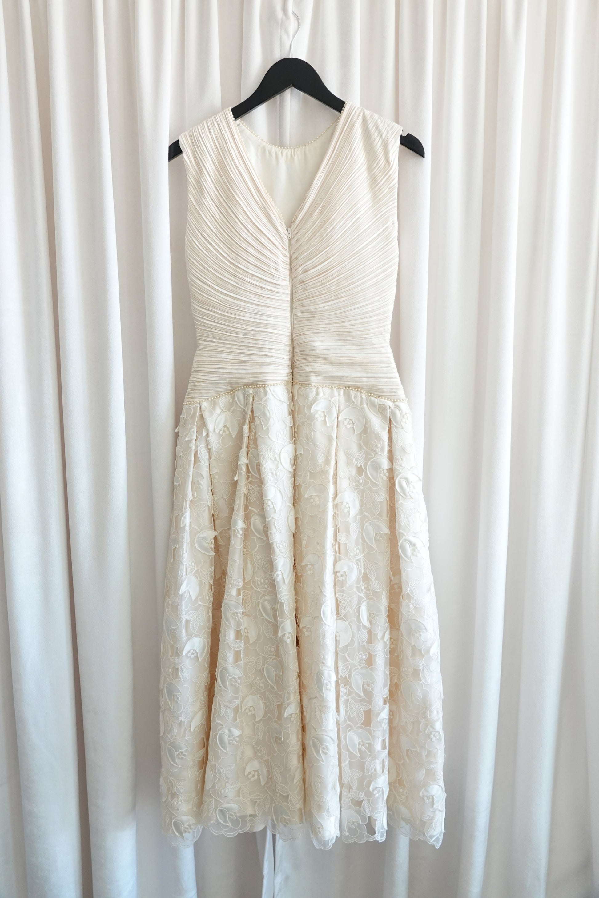 Condition detail — George F. Couture ivory ball gown