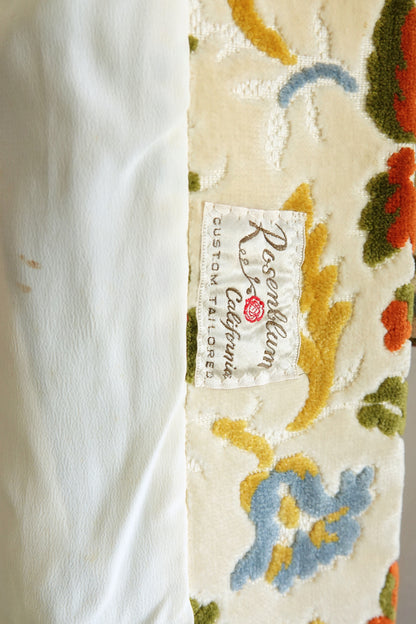 Vintage Late 1960s Floral Chenille Tapestry Coat