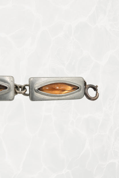 Jørgen Jensen pewter bracelet — close-up of spring ring clasp and link detail