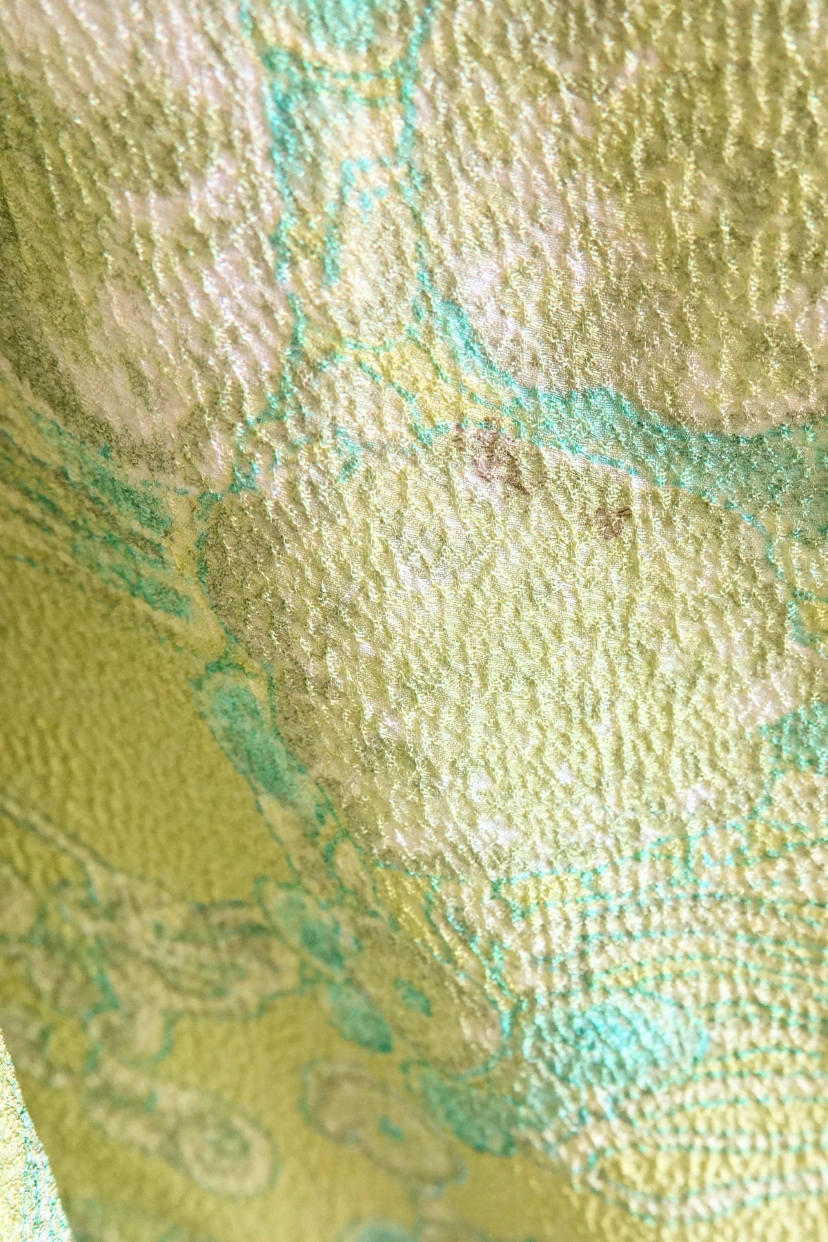Balenciaga Edition by Nicolas Ghesquière Chartreuse Cloqué Brocade Tunic Dress with Scarf