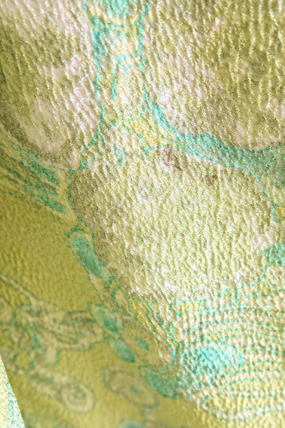 Balenciaga Edition by Nicolas Ghesquière Chartreuse Cloqué Brocade Tunic Dress with Scarf