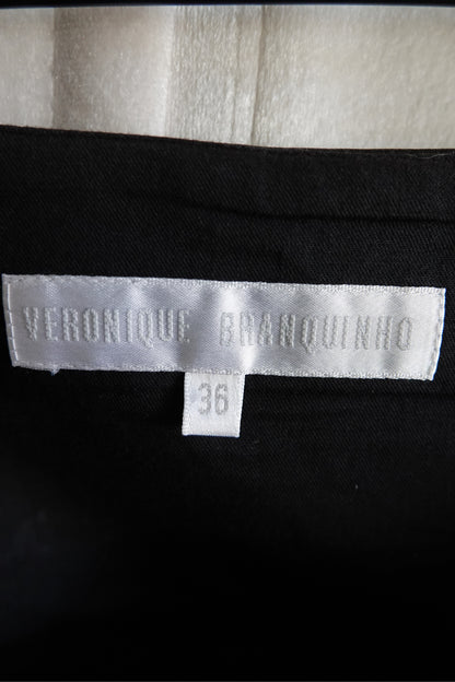 Vintage Early 2000s Black Patchwork Leather Wrap Skirt