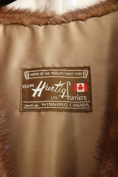 AEM Hurtig Furs  Canadian Mink Coat with Embroidered Silk Lining 1960s - 70s