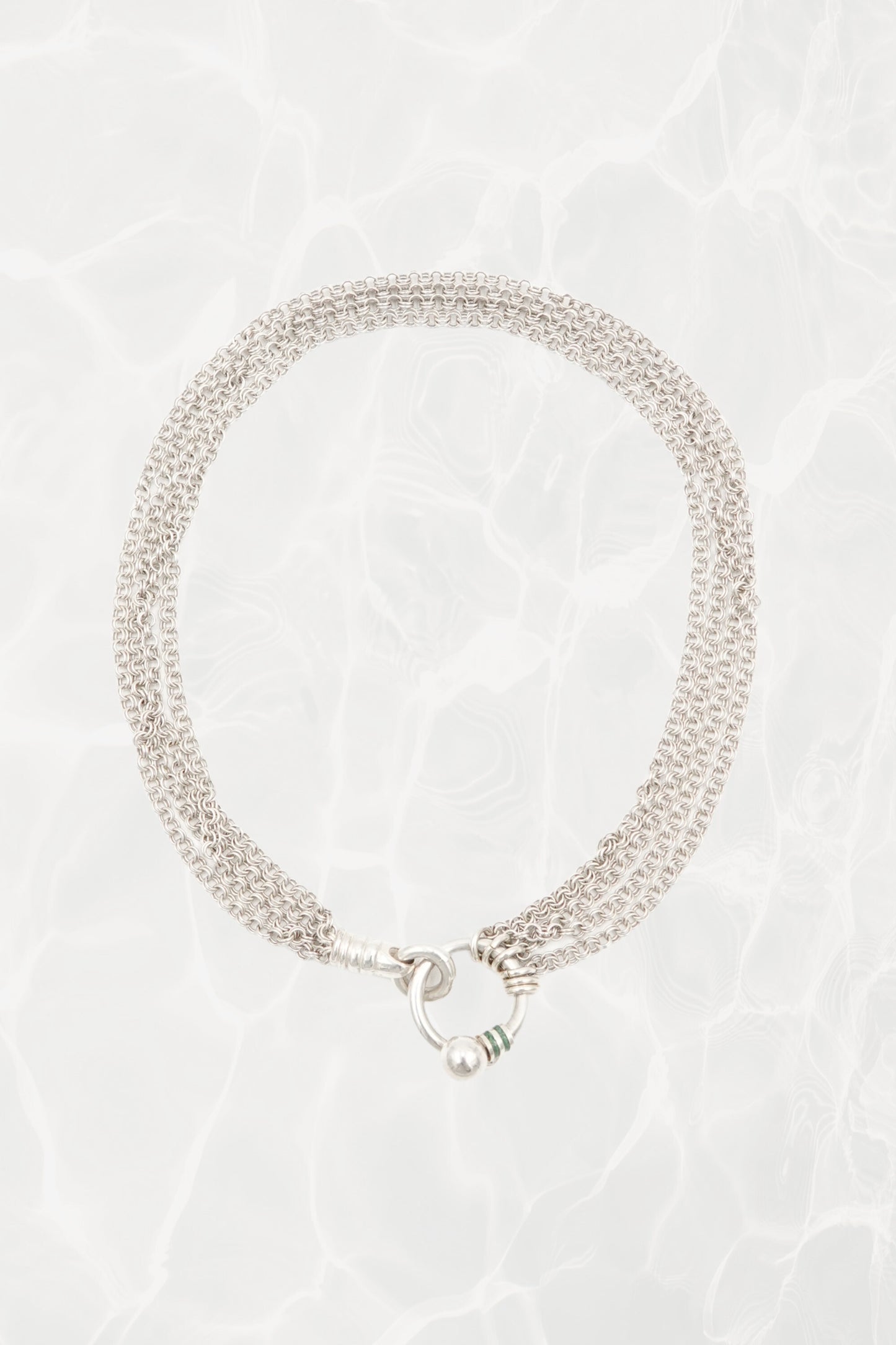 Tiffany & Co. 80s-90s .925 sterling silver multi-strand mesh toggle bracelet, vintage designer jewelry