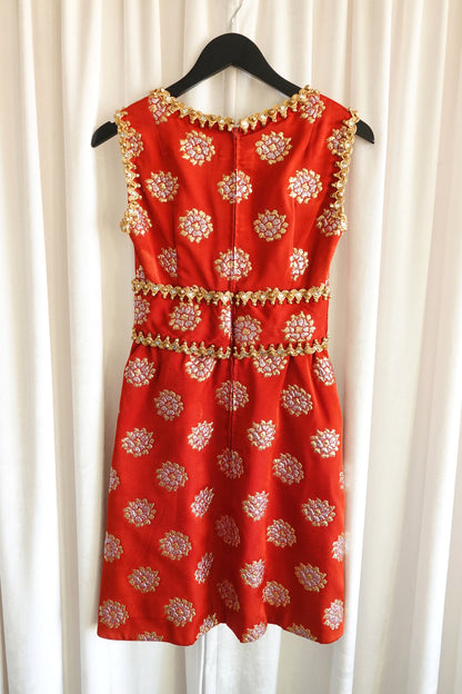 Oscar de la Renta dress, red satin lining interior — Disco Palma