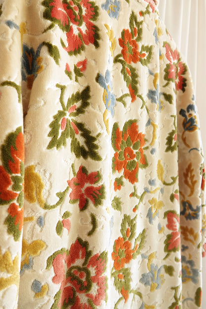 Vintage Late 1960s Floral Chenille Tapestry Coat