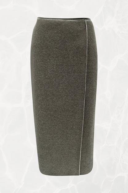 Vintage Fendi Jeans Maxi Wrap Skirt Marled Sage Green