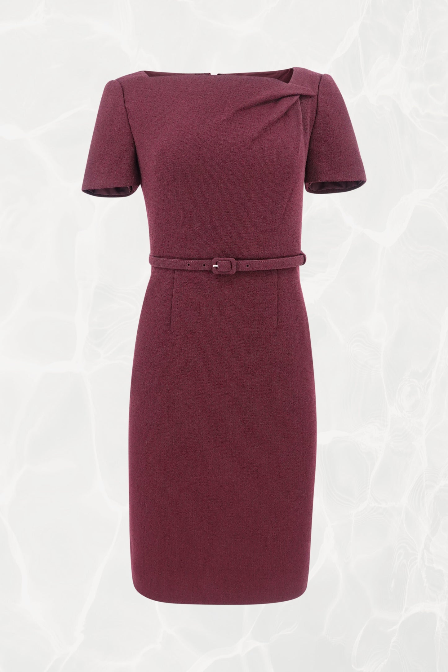 Roland Mouret AW25 Mulberry crepe pencil dress, front view — Disco Palma
