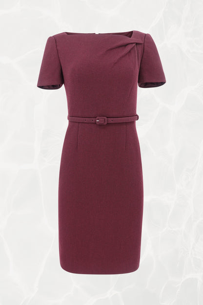 Roland Mouret AW25 Mulberry crepe pencil dress, front view — Disco Palma