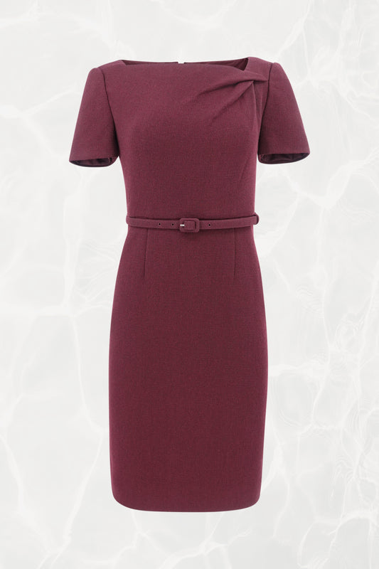 Roland Mouret AW25 Mulberry crepe pencil dress, front view — Disco Palma