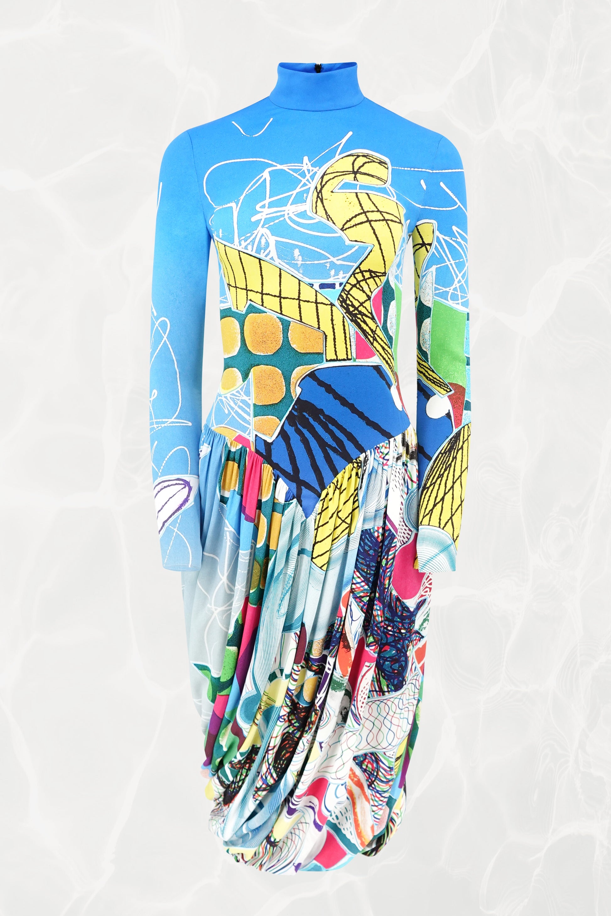 Stella McCartney x Frank Stella Fall 2022 Runway Abstract Art Print Dress
