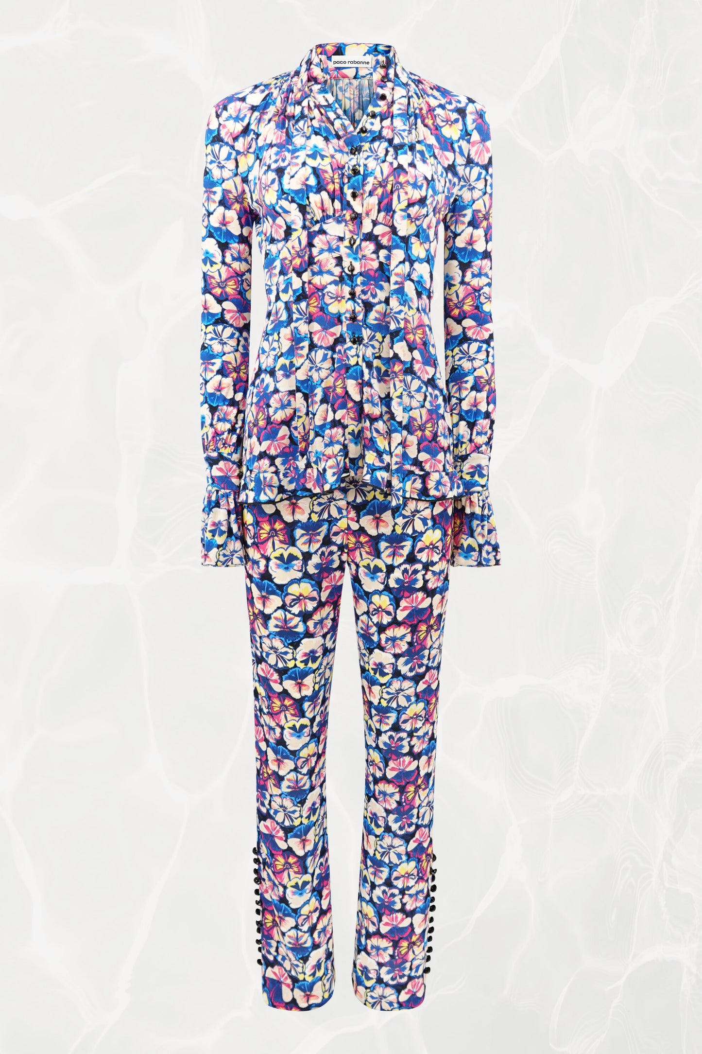 SS22 Two-Piece Fluorescent Floral Pant Set