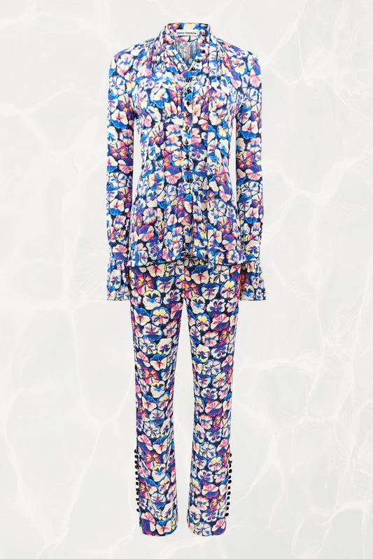 SS22 Two-Piece Fluorescent Floral Pant Set