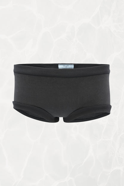 SS19 Black Cotton Mini Shorts