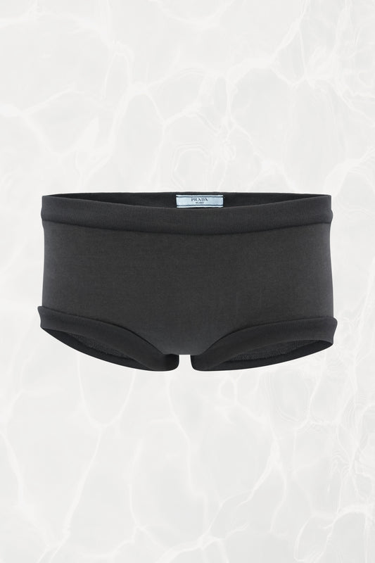 SS19 Black Cotton Mini Shorts