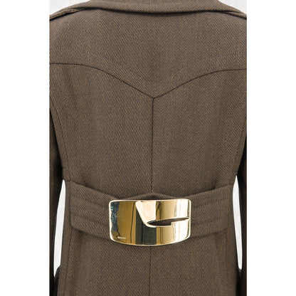 Tom Ford for Gucci FW1996 Architectural Twill Coat, Gold G Oversized Hardware