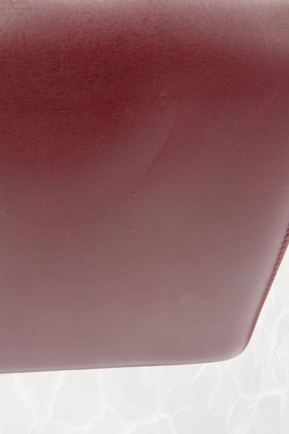 Vintage “Must de Cartier” Burgundy Leather Envelope Shoulder Bag, C. 1990's