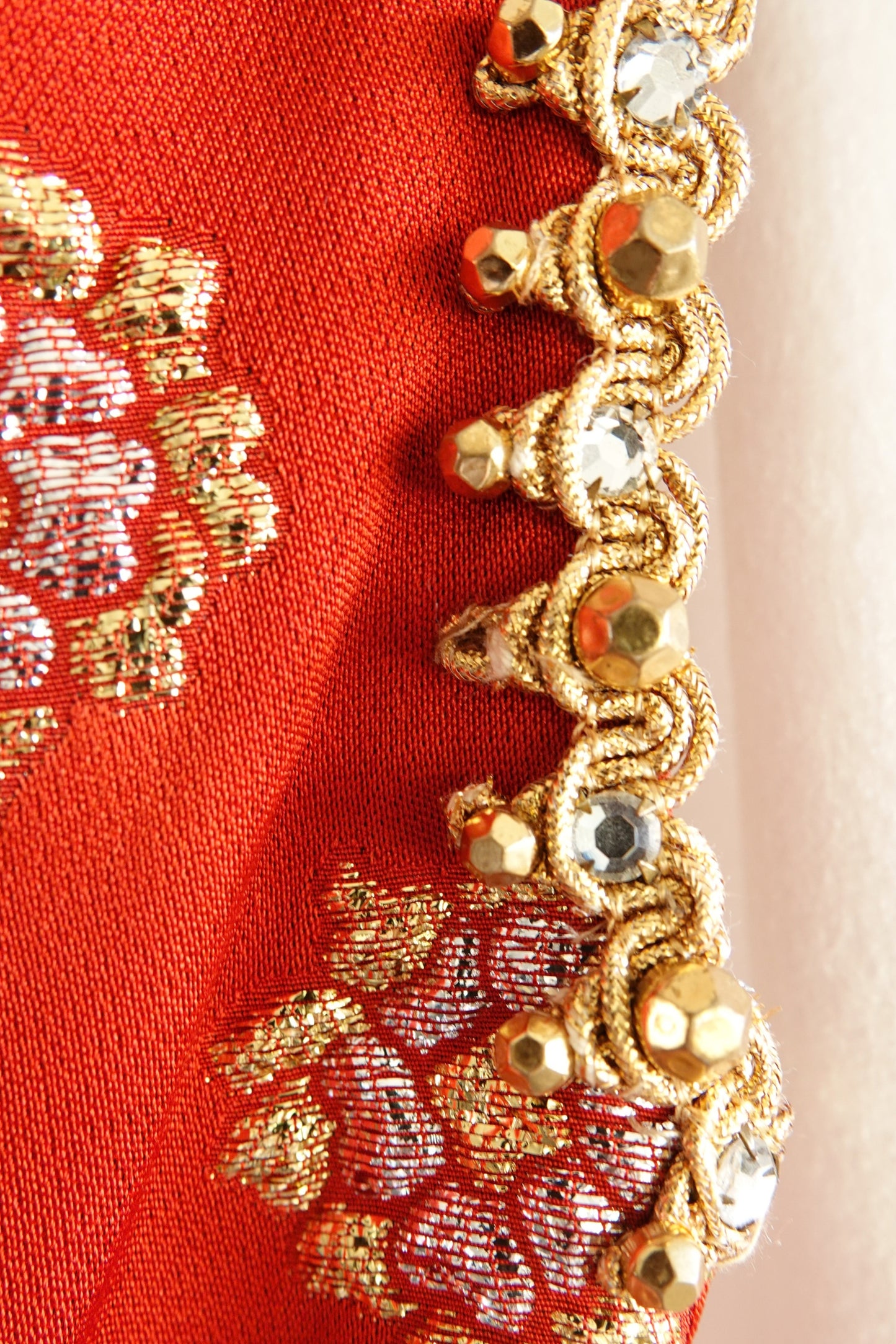 Oscar de la Renta dress, waistband passementerie and brocade detail — Disco Palma