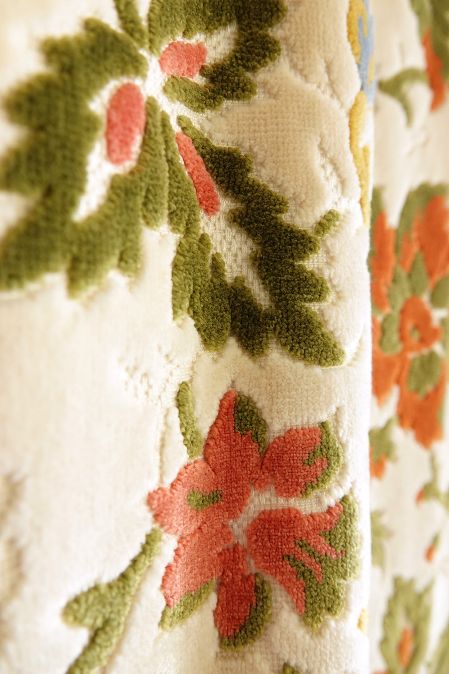 Vintage Late 1960s Floral Chenille Tapestry Coat