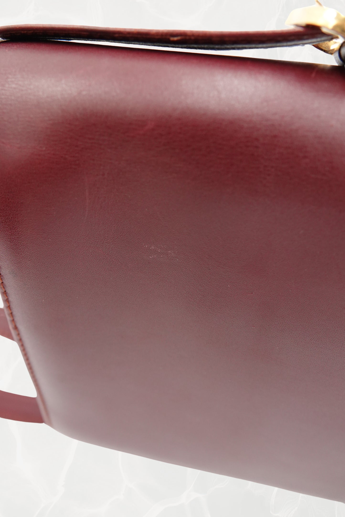 Vintage “Must de Cartier” Burgundy Leather Envelope Shoulder Bag, C. 1990's
