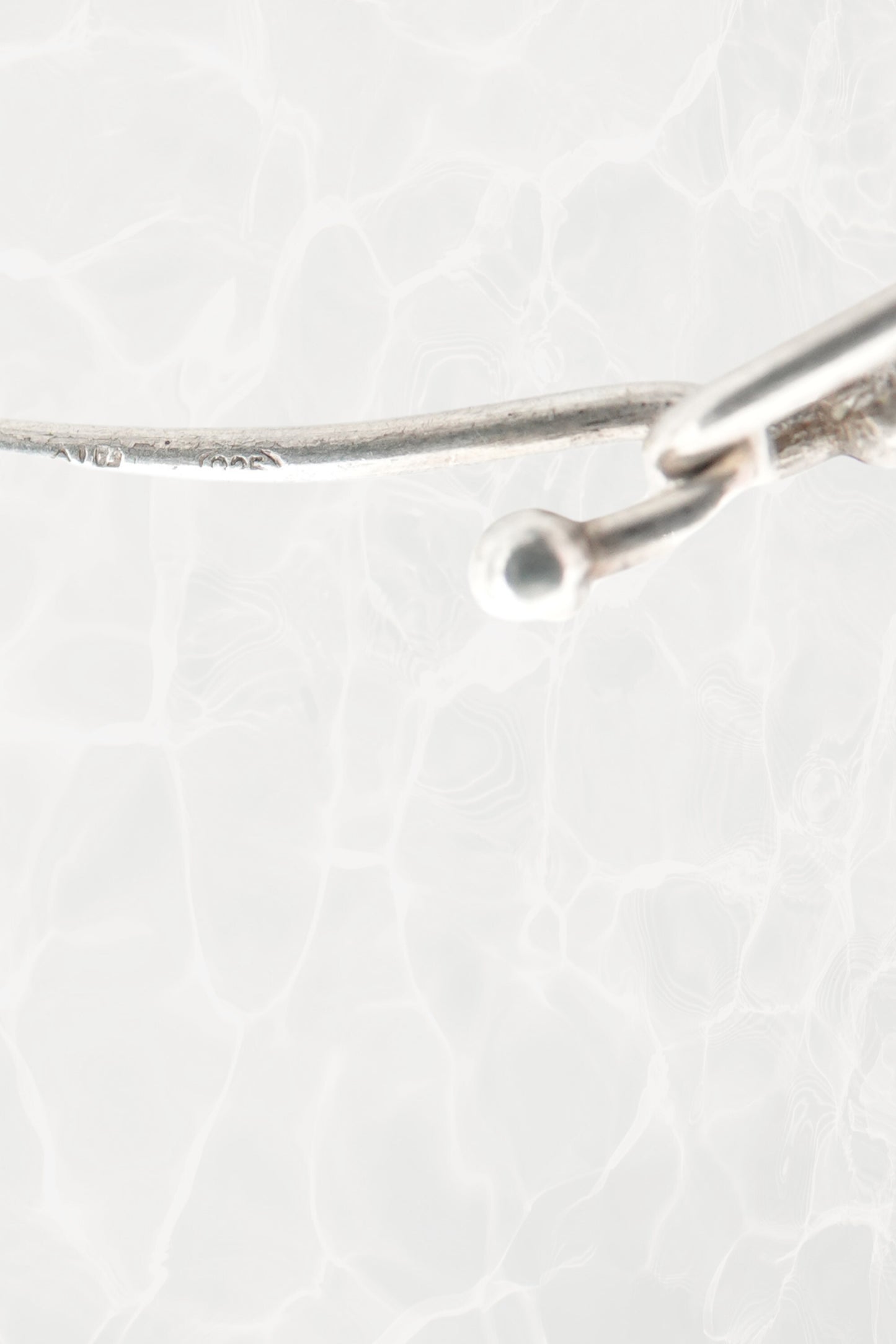 Sterling Silver Modernist Wire Collar with Geometric Pendant, c. 1990s