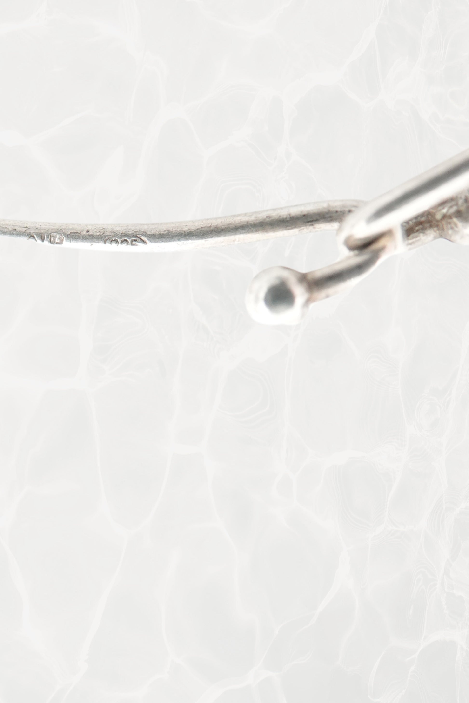 Sterling Silver Modernist Wire Collar with Geometric Pendant, c. 1990s