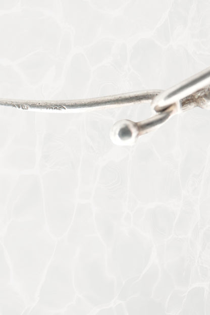 Sterling Silver Modernist Wire Collar with Geometric Pendant, c. 1990s