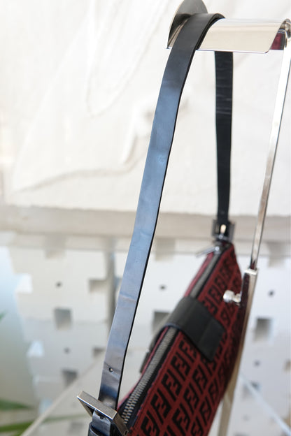 Fendi Zucchino FF monogram baguette, leather strap condition detail — Disco Palma