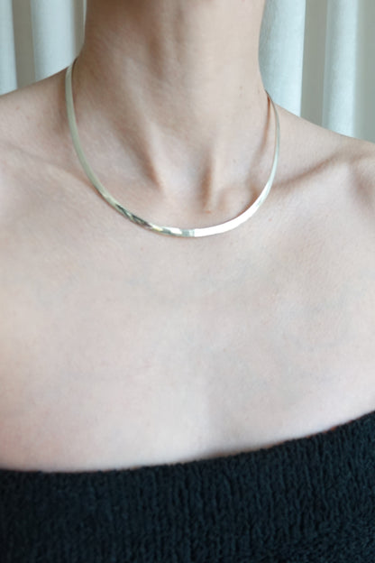 SilverSue sterling silver open neck cuff worn alone