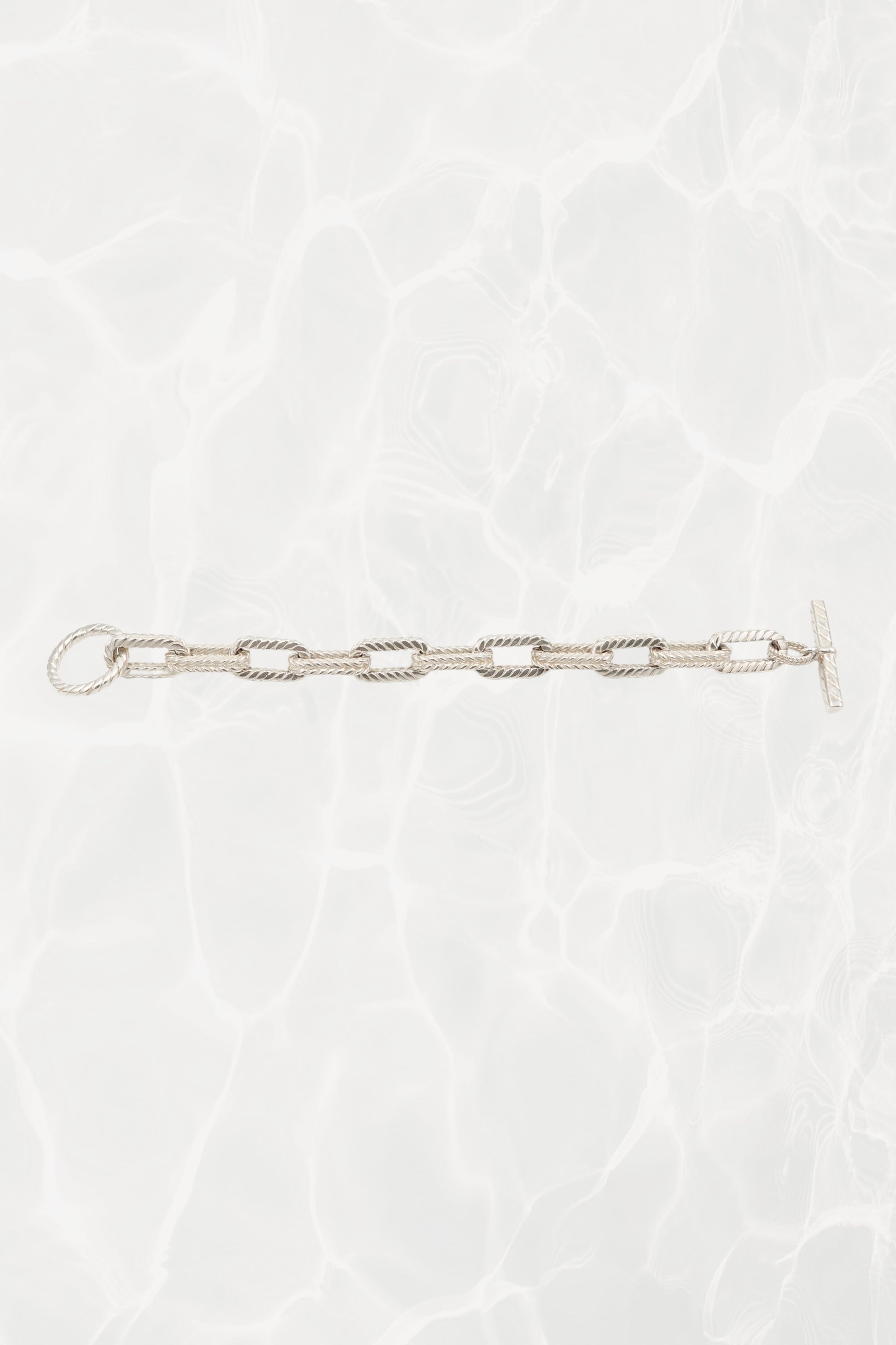 Vintage Tiffany & Co. chunky .925 sterling silver rope link toggle chain bracelet, 90s designer jewelry