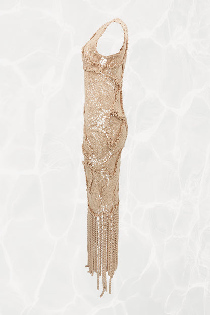 AW24 Hand Crocheted Cotton Paisley 'Kamaria' Dress