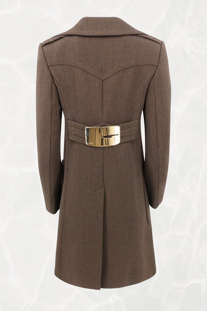 Tom Ford for Gucci FW1996 coat, three-quarter view showing collar construction — Disco Palma