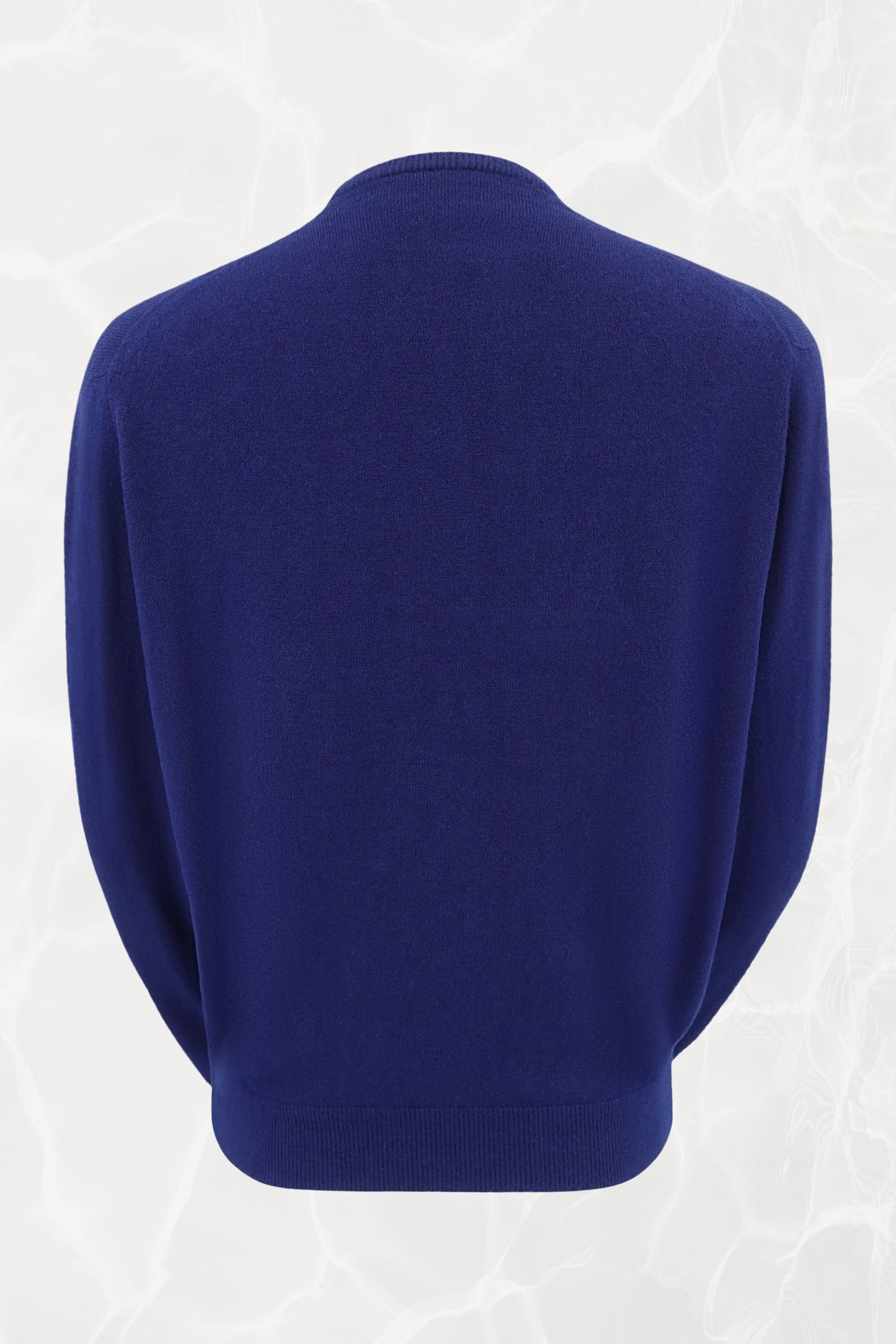Schiaparelli vintage navy cardigan, back view — Disco Palma