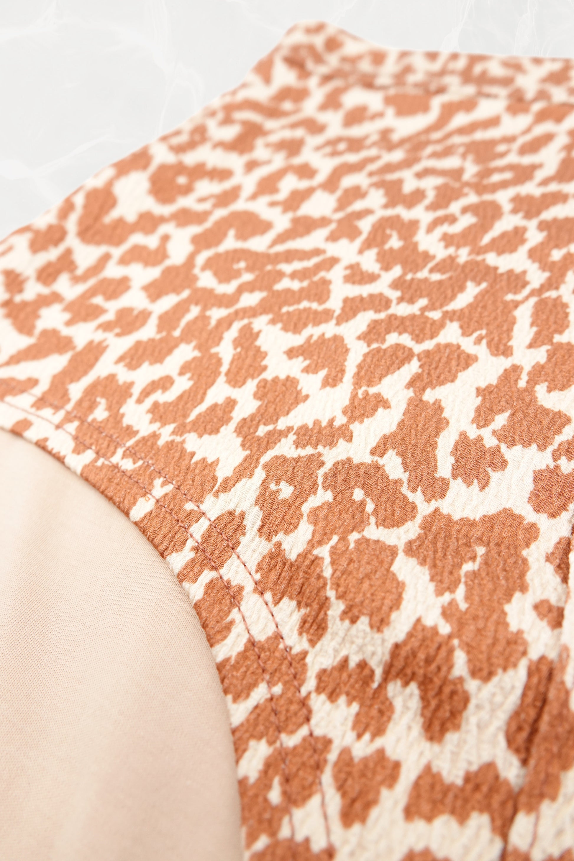 Leopard Jacquard High-Waist Mini Shorts