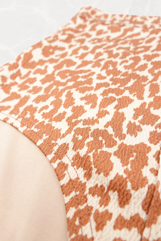Leopard Jacquard High-Waist Mini Shorts