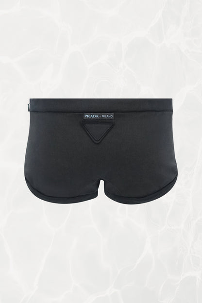 SS19 Black Cotton Mini Shorts