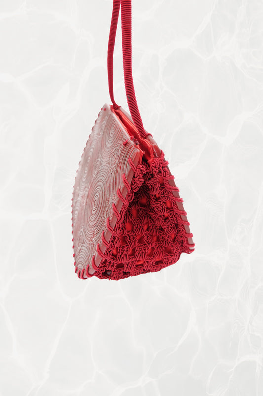 Molded Acrylic & Laced Net Handbag, c. Late 90's - Early 00's