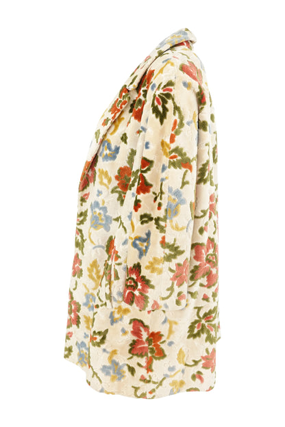 Vintage Late 1960s Floral Chenille Tapestry Coat