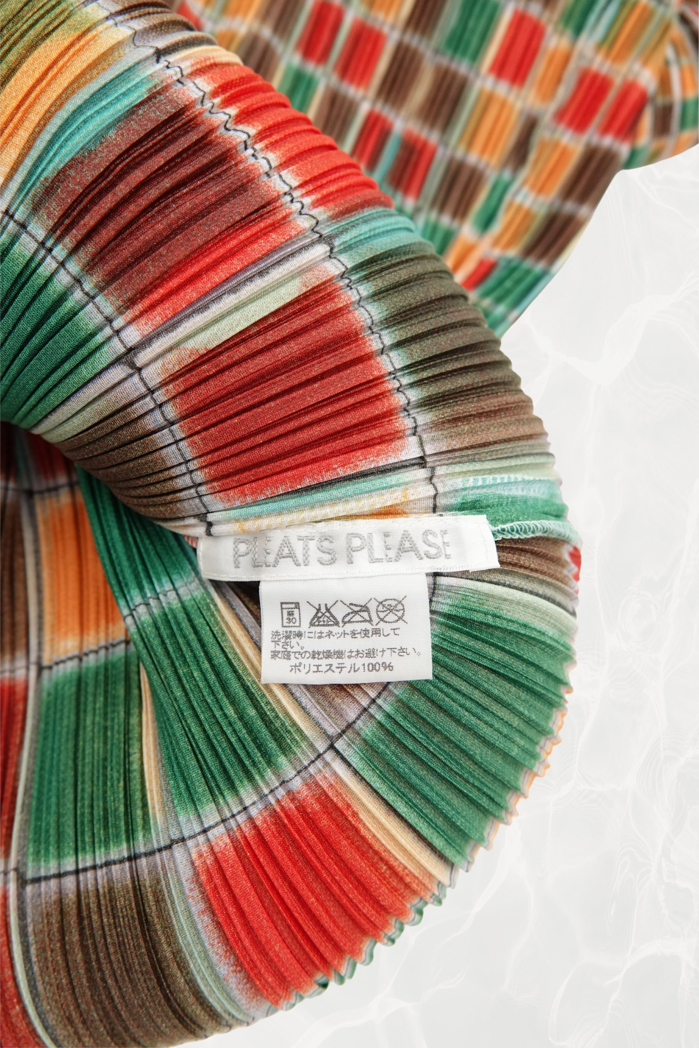 SS94 Archival Pleats Please Sculptural Mosaic Print Midi Dress