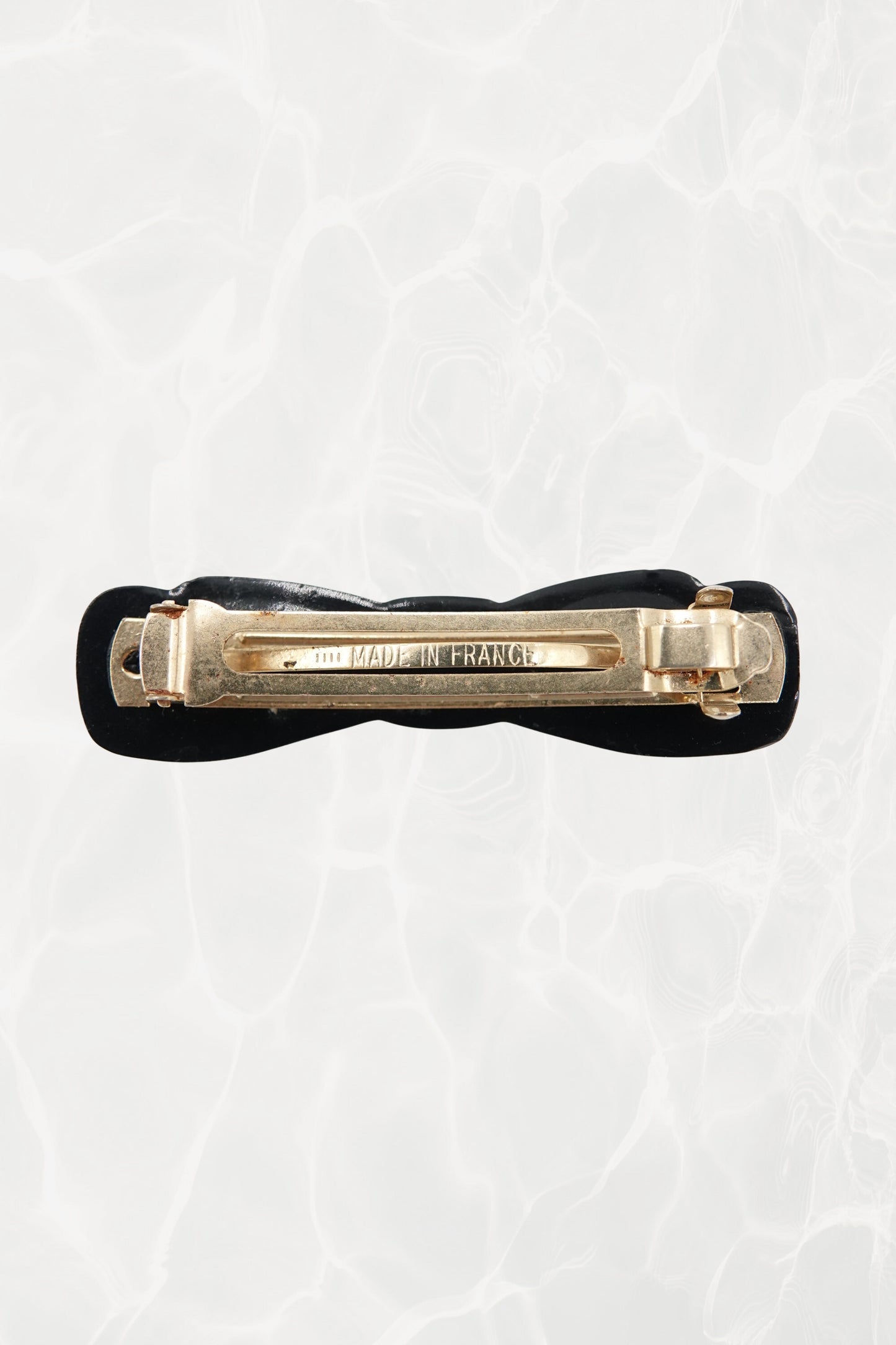 Alexandrine Paris barrette — back view showing Made in France stamp on gold clip