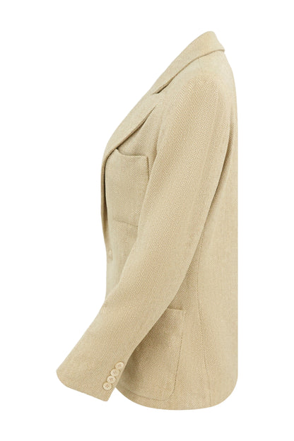 Vintage 1990s 100% Silk Herringbone Blazer