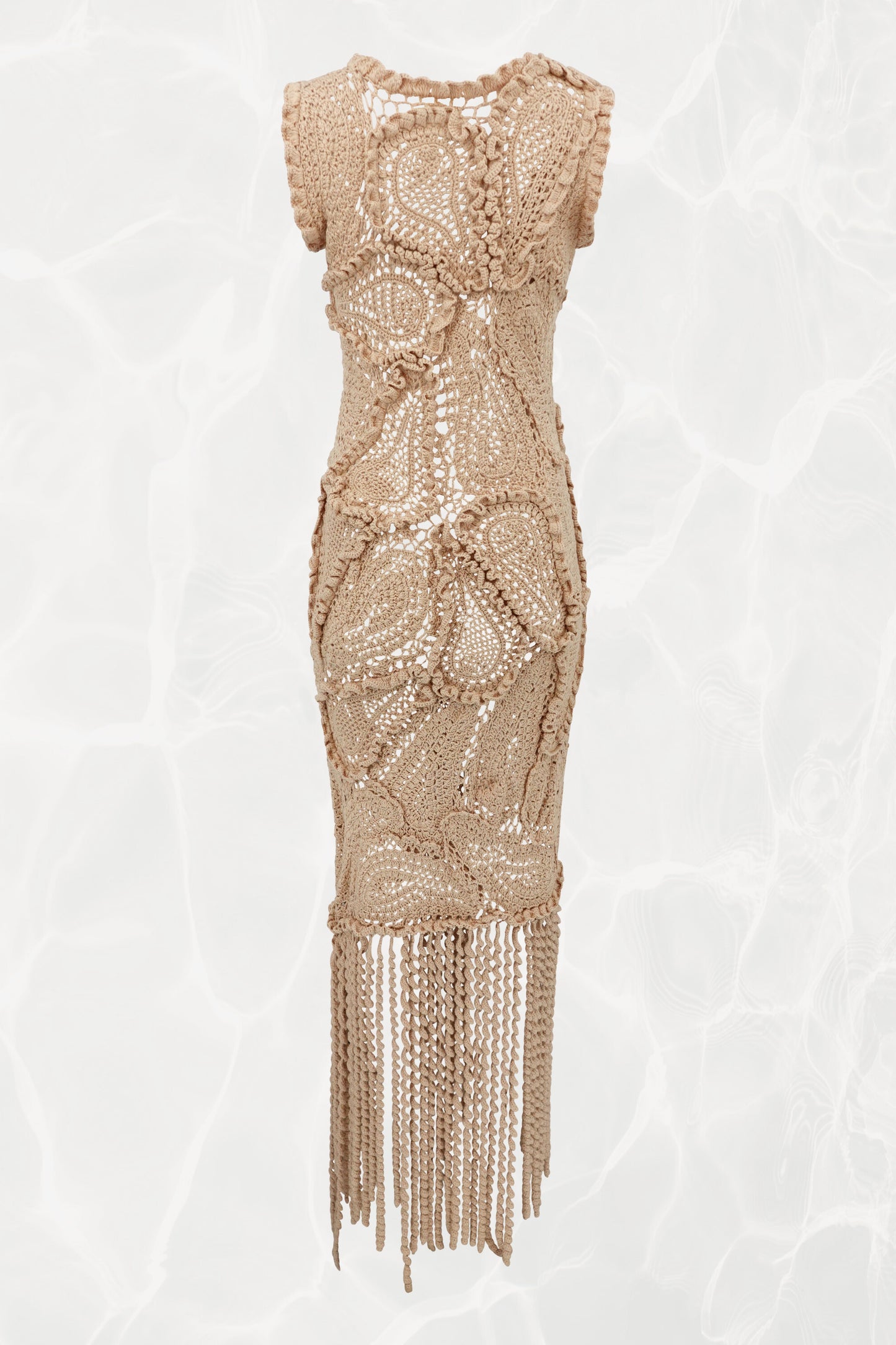 AW24 Hand Crocheted Cotton Paisley 'Kamaria' Dress